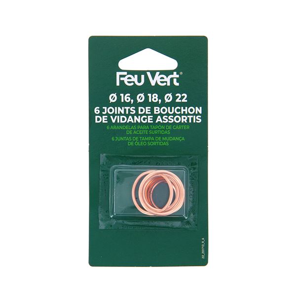 6 Joints de vidange CUFA 16-18-22 mm FEU-VERT