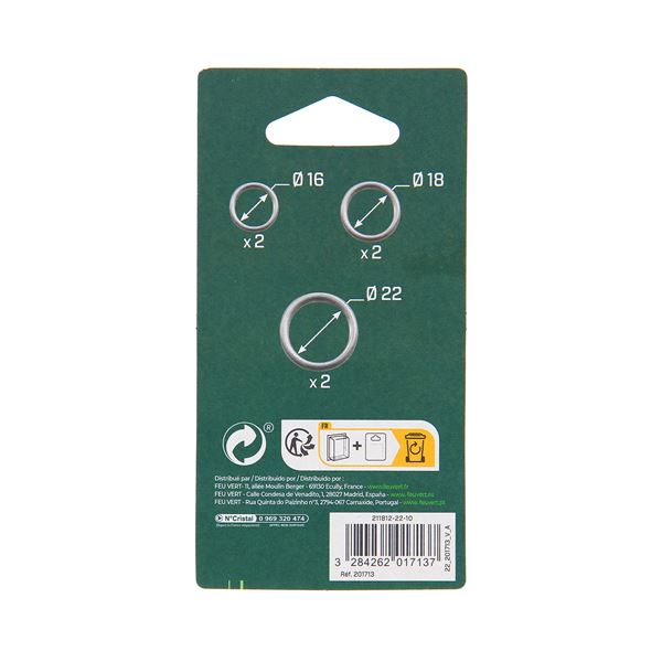 6 Joints de vidange CUFA 16-18-22 mm FEU-VERT