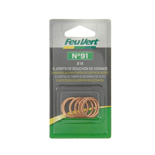 6 Joints de vidange KFC 18 mm Feu Vert N°91