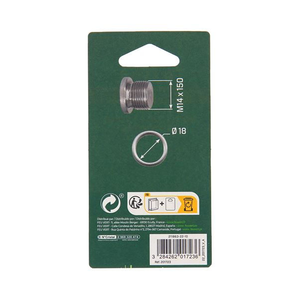 Bouchon de vidange Feu Vert N°63 pour OPEL