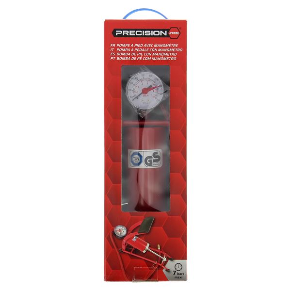 Pompe à Pied avec manomètre Homologué PRECISION STEEL