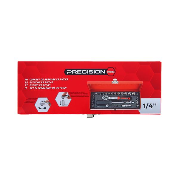 Coffret de serrage 29 pièces 1/4"  PRECISION STEEL