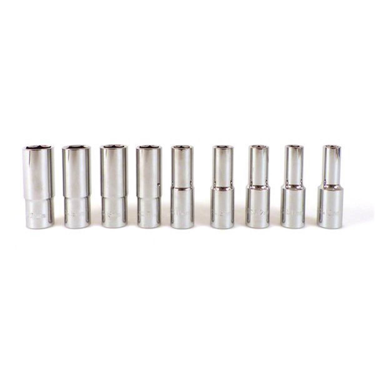 Jeu de 9 douilles longues hexagonales 10 à 21 1/2 pouce PRECISION STEEL