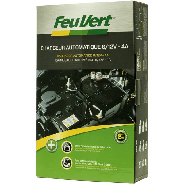 Chargeur de batterie automatique feu vert 4 ampères
