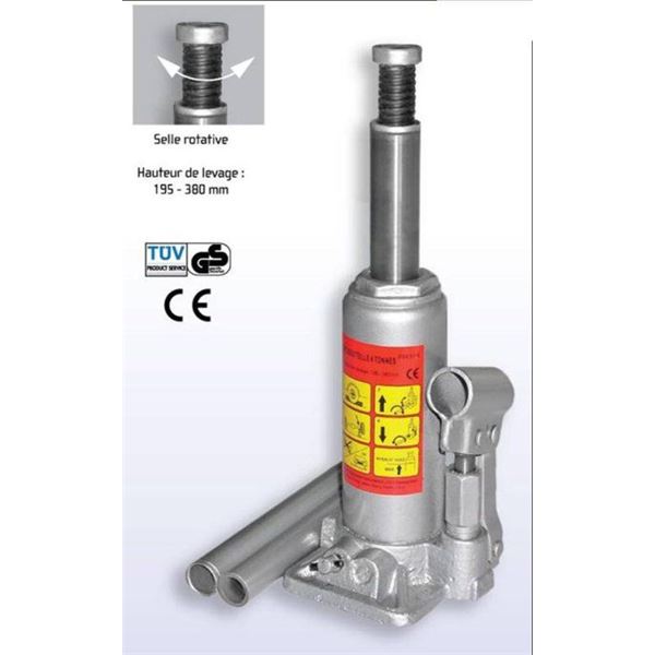 Cric hydraulique bouteille 4 tonnes