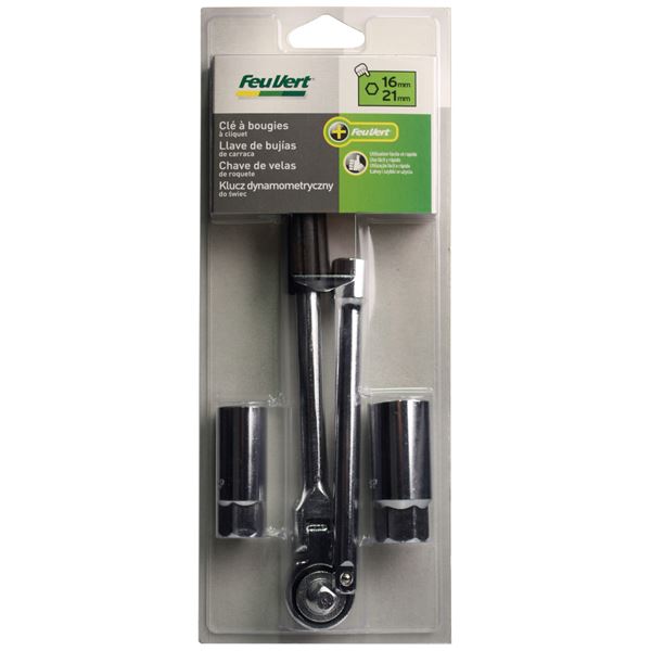 Clé à Bougie PRECISION STEEL - Douilles 16mm Et 21mm, Cliquet 200mm, Rallonge 145mm - Pour Remplacement Bougies Moteur Essence