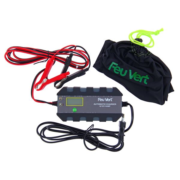 Chargeur de batterie automatique 6/12V - 4A FEU VERT