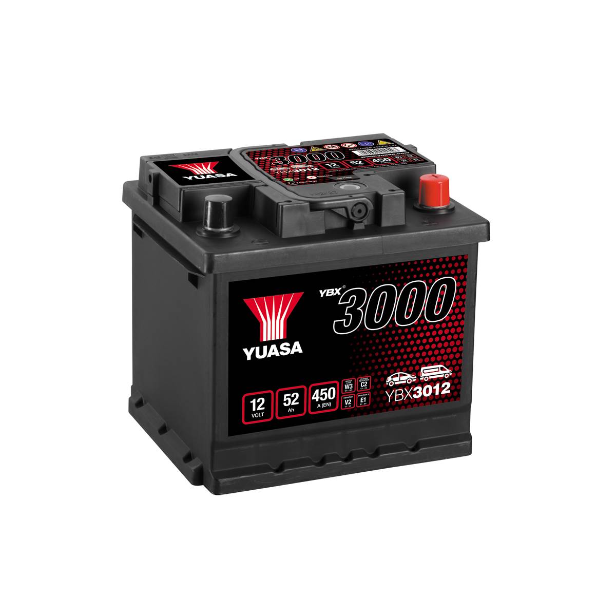 Batterie Voiture Yuasa Ybx3012 - 52ah / 450a - 12v