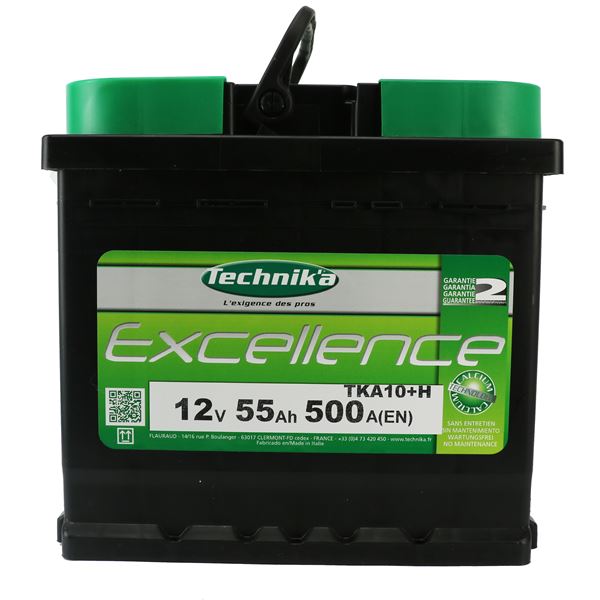 BATTERIE VOITURE TECHNIK'A EXCELLENCE N°10H - 55AH / 500A - 12V