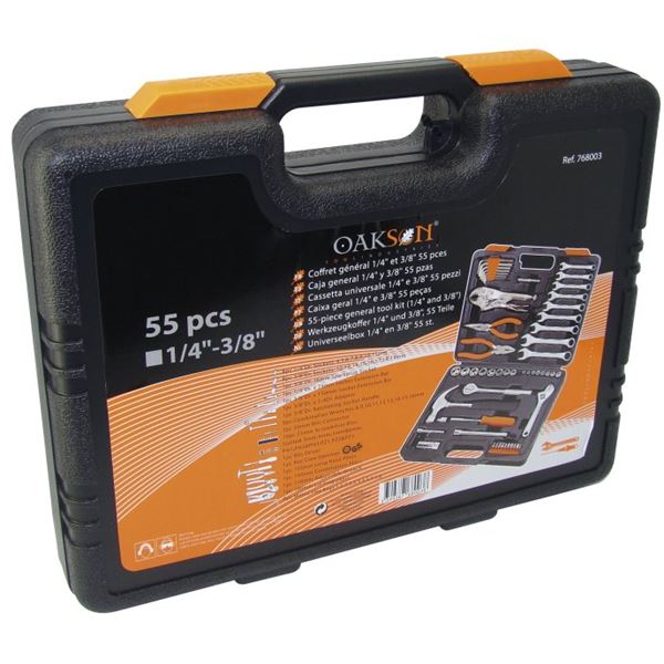 Coffret d'outils composé de 55 pièces 1/4-3/8