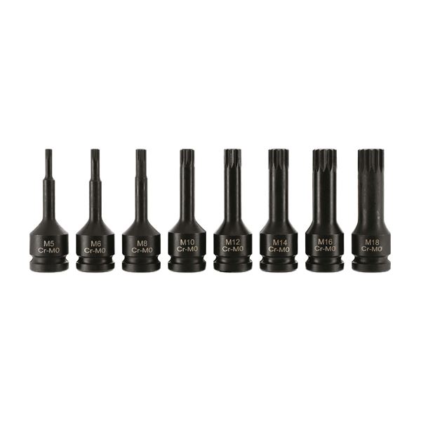 Coffret 8 douilles à choc XZN carré 1/2" Autobest