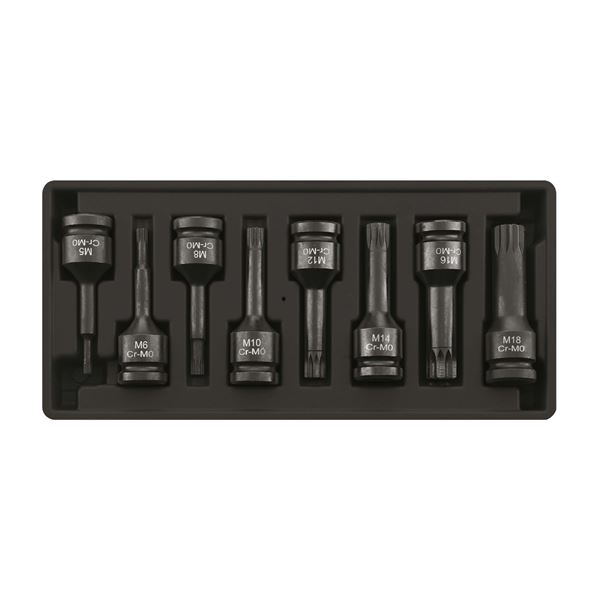Coffret 8 douilles à choc XZN carré 1/2" Autobest
