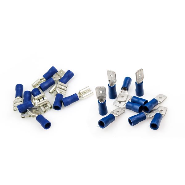 Cosses plates bleu XLTECH 6,35mm x20