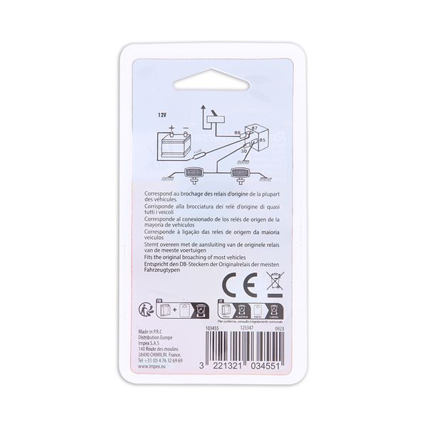 Relais universel 4 broches 12V XLTECH