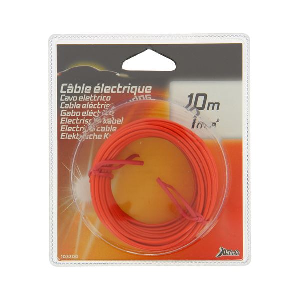 Câble rouge 1 mm² x 10 m