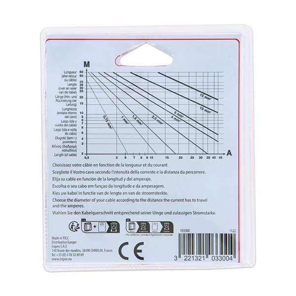 Câble rouge 1 mm² x 10 m
