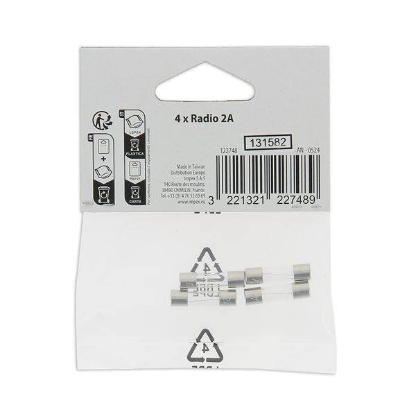 4 Fusibles verre radio 2A XLTECH