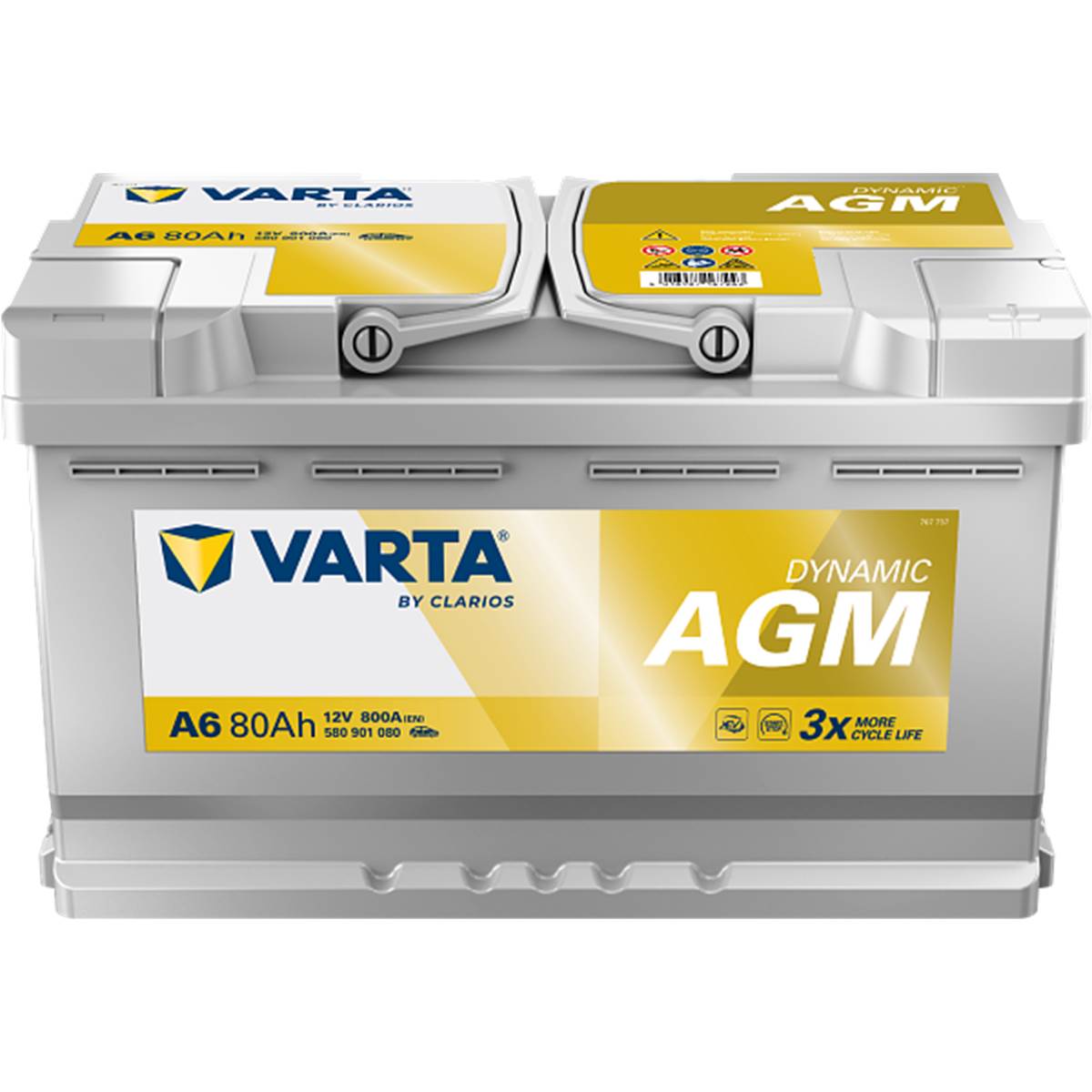 Batterie Voiture Varta Dynamic Agm A6 Xev - 80ah / 800a - 12v