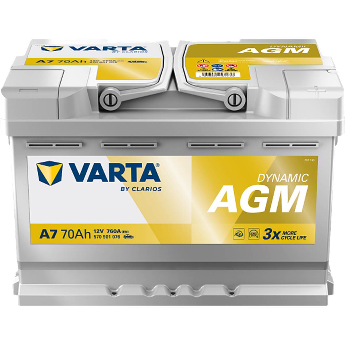 Batterie Voiture Varta Dynamic Agm A7 Xev - 70ah / 760a - 12v