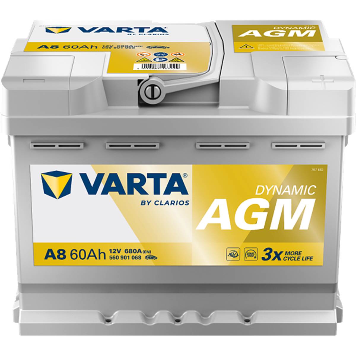 Batterie Voiture Varta Dynamic Agm A8 - 60ah / 680a - 12v