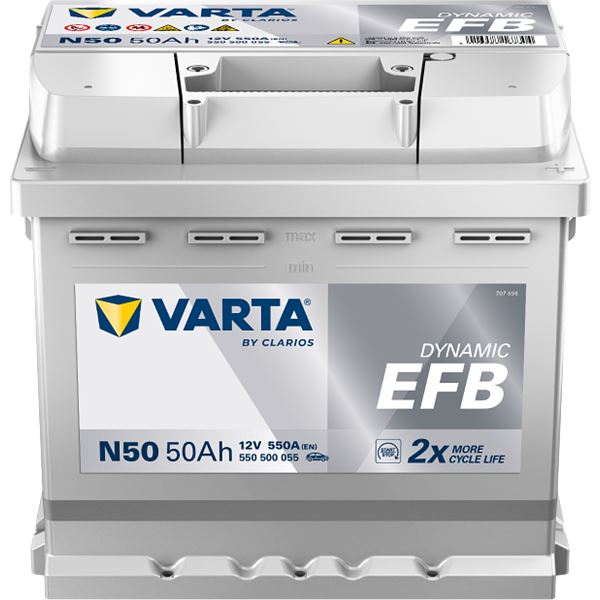 Batterie voiture Varta Dynamic EFB N50 - 50Ah / 550A - 12V