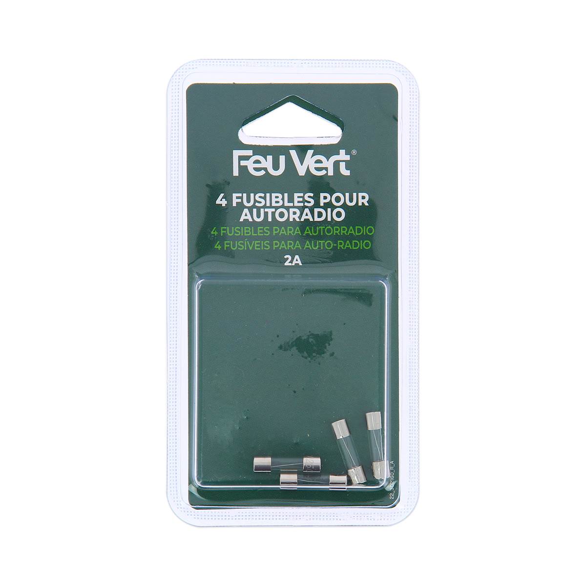 4 Fusibles Verre Radio 2a Feu Vert