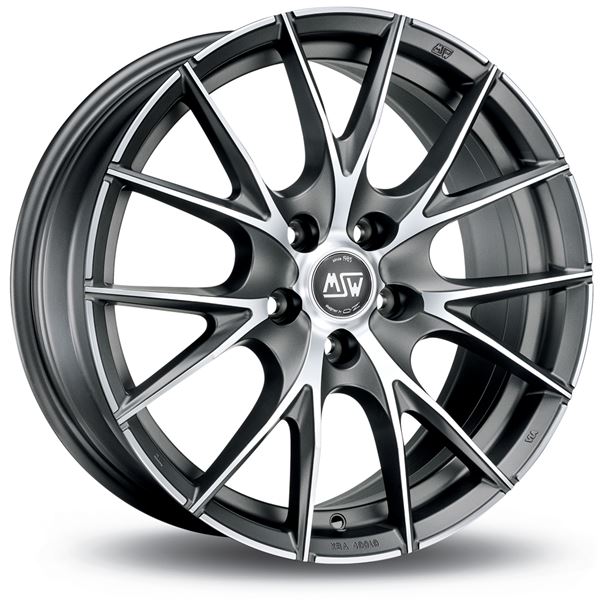 Jante aluminium Msw 16 pouces Mat Titane Face Polie