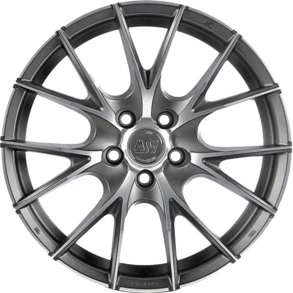 Jante aluminium Msw 17 pouces Mat Titane Face Polie