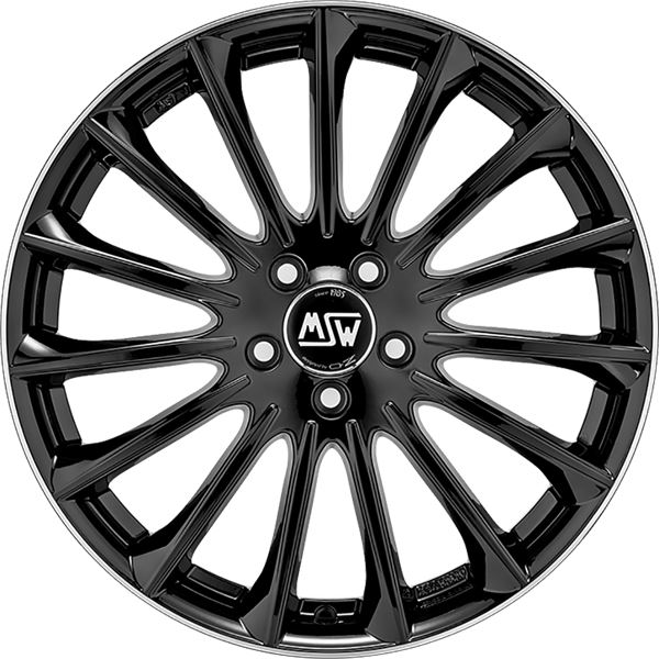Jante aluminium Msw 19 pouces Noir Brillant Bord Poli