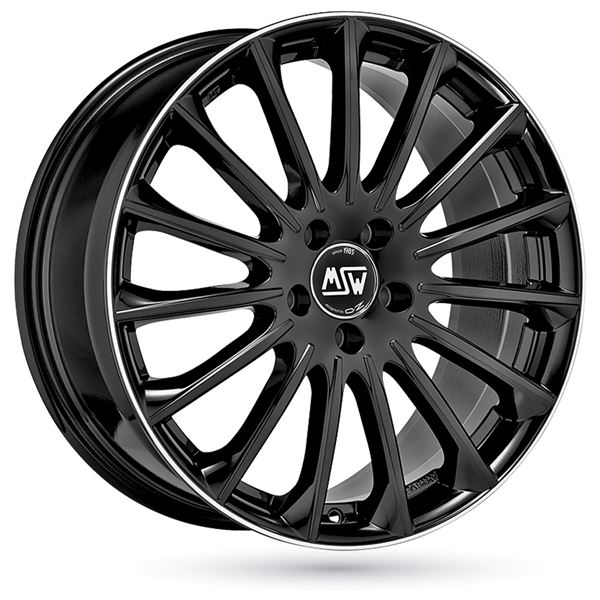 Jante aluminium Msw 20 pouces Noir Brillant Bord Poli