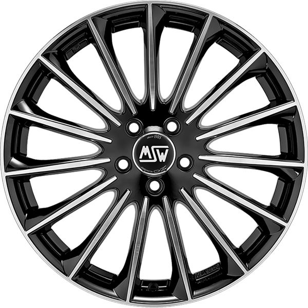 Jante aluminium Msw 18 pouces Noir Brillant Face Polie