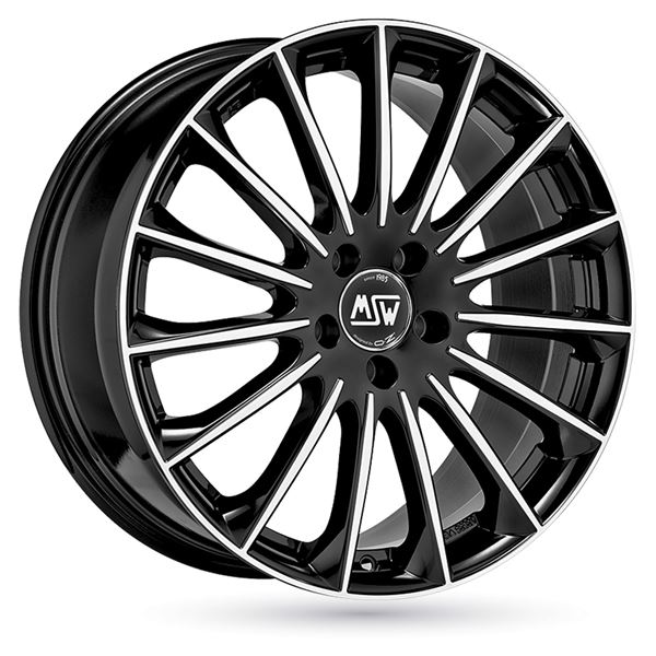 Jante aluminium Msw 19 pouces Noir Brillant Face Polie