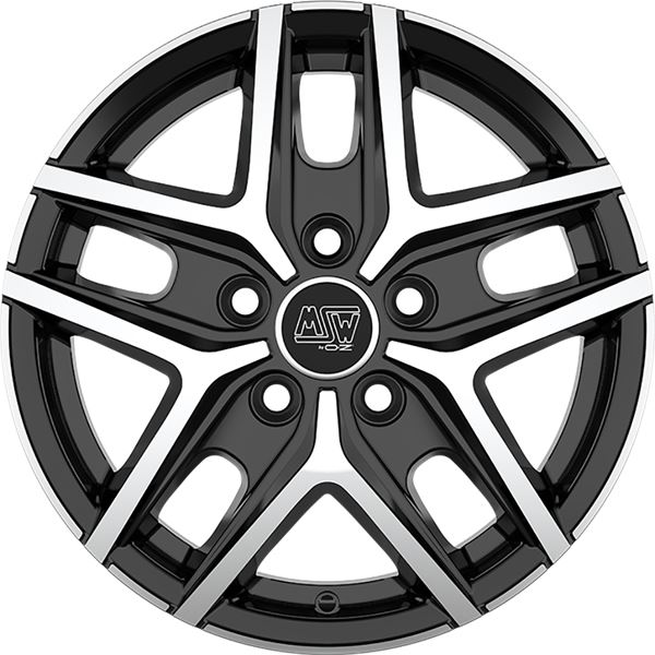 Jante aluminium Msw 16 pouces Noir Brillant Face Polie