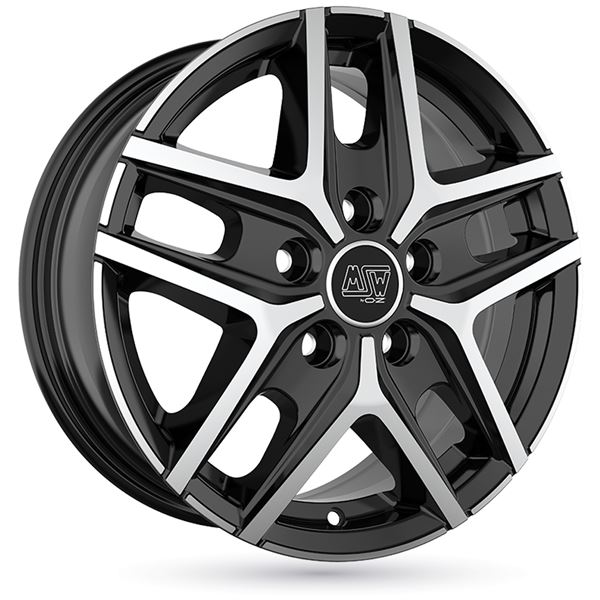 Jante aluminium Msw 16 pouces Noir Brillant Face Polie