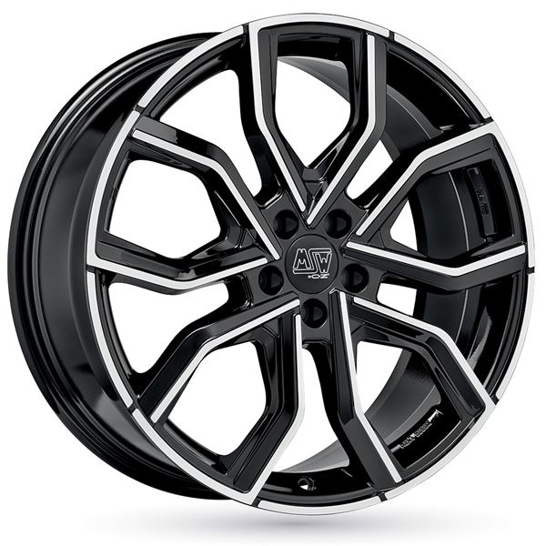 Jante aluminium Msw 19 pouces Noir Brillant Face Polie