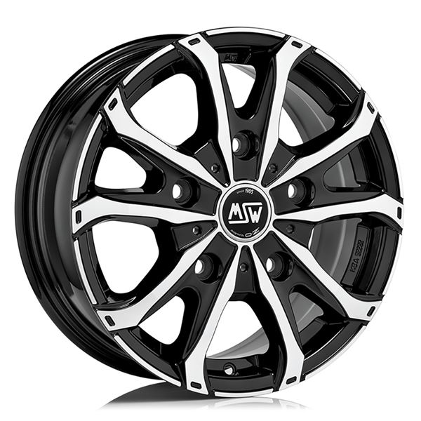 Jante aluminium Msw 16 pouces Noir Brillant Face Polie