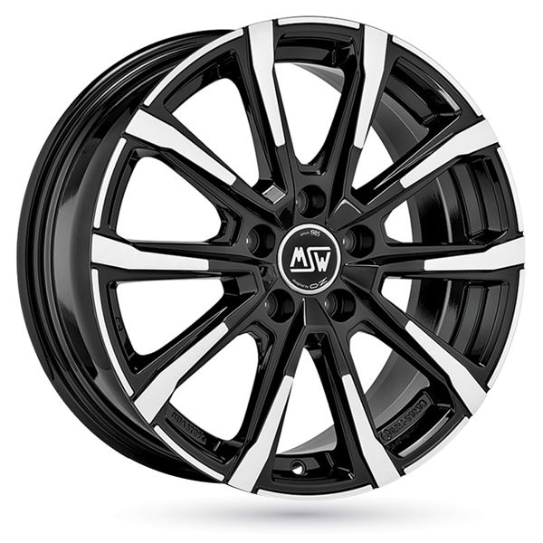 Jante aluminium Msw 16 pouces Noir Brillant Face Polie