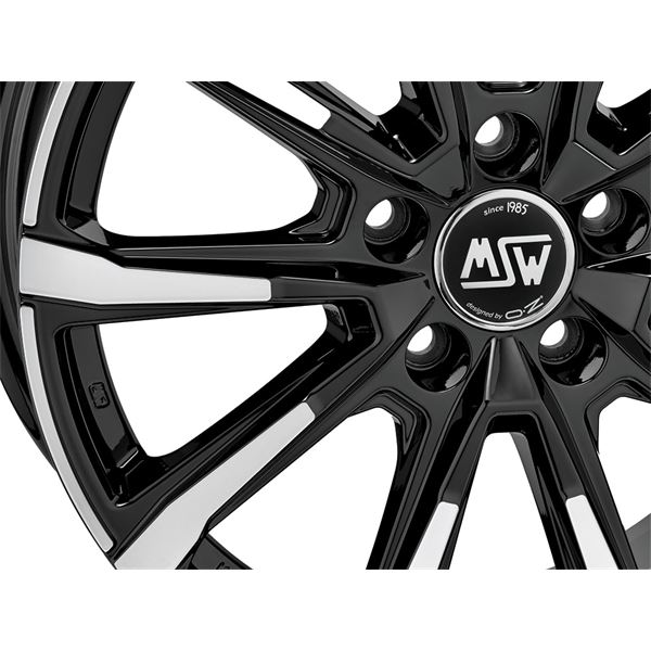 Jante aluminium Msw 18 pouces Noir Brillant Face Polie