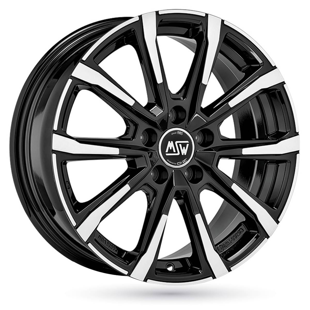 Jante Aluminium Msw 18 Pouces Noir Brillant Face Polie
