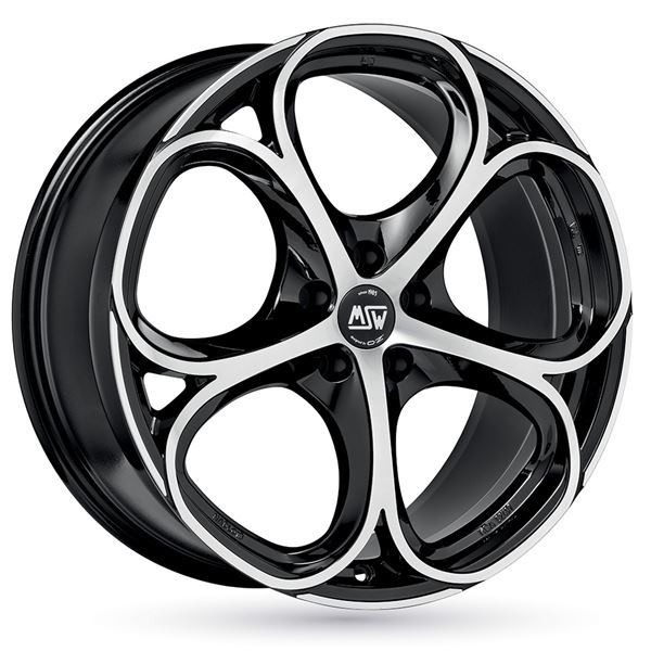 Jante aluminium Msw 19 pouces Noir Brillant Face Polie
