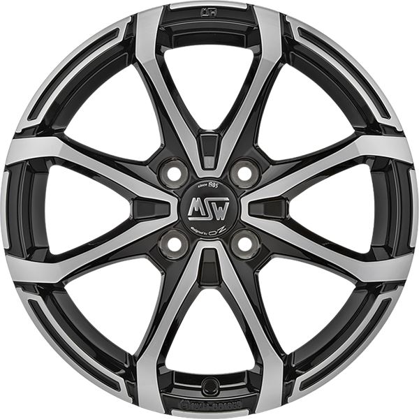 Jante aluminium Msw 16 pouces Noir Brillant Face Polie