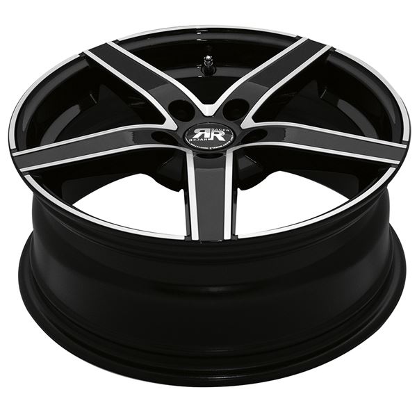 Jante aluminium Racer 14 pouces Noir Brillant Face Polie