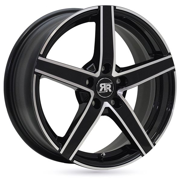 Jante aluminium Racer 17 pouces Noir Brillant Face Polie