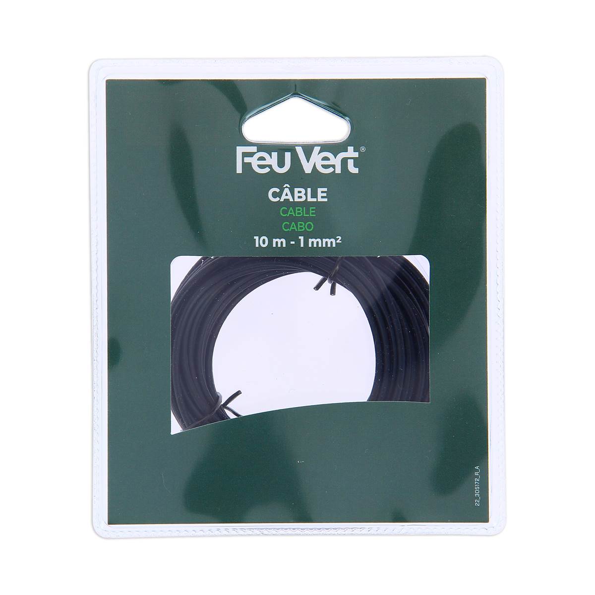 Câble noir 1 mm² x 10 m Feu Vert