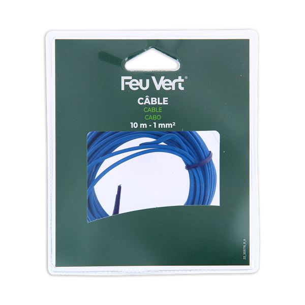 Câble bleu 1 mm² x 10 m Feu Vert
