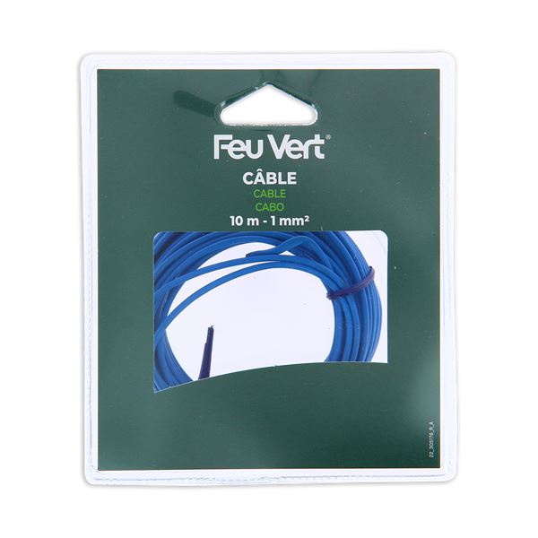 Câble bleu 1 mm² x 10 m Feu Vert - Feu Vert