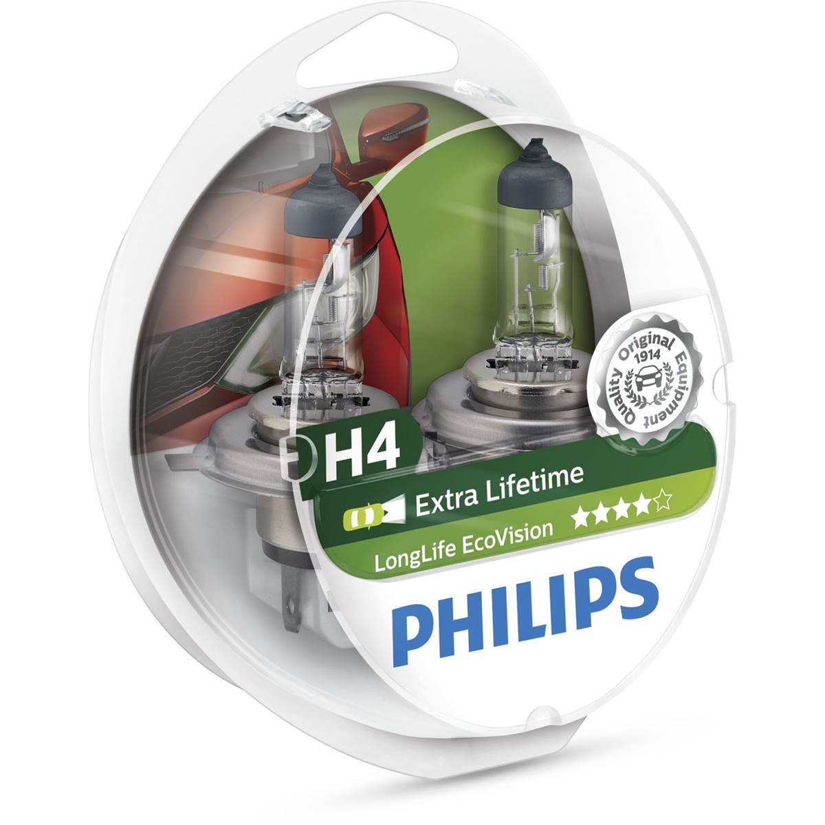 Ampoules (2 pièces) Philips Premium Long Life Eco Vision H4