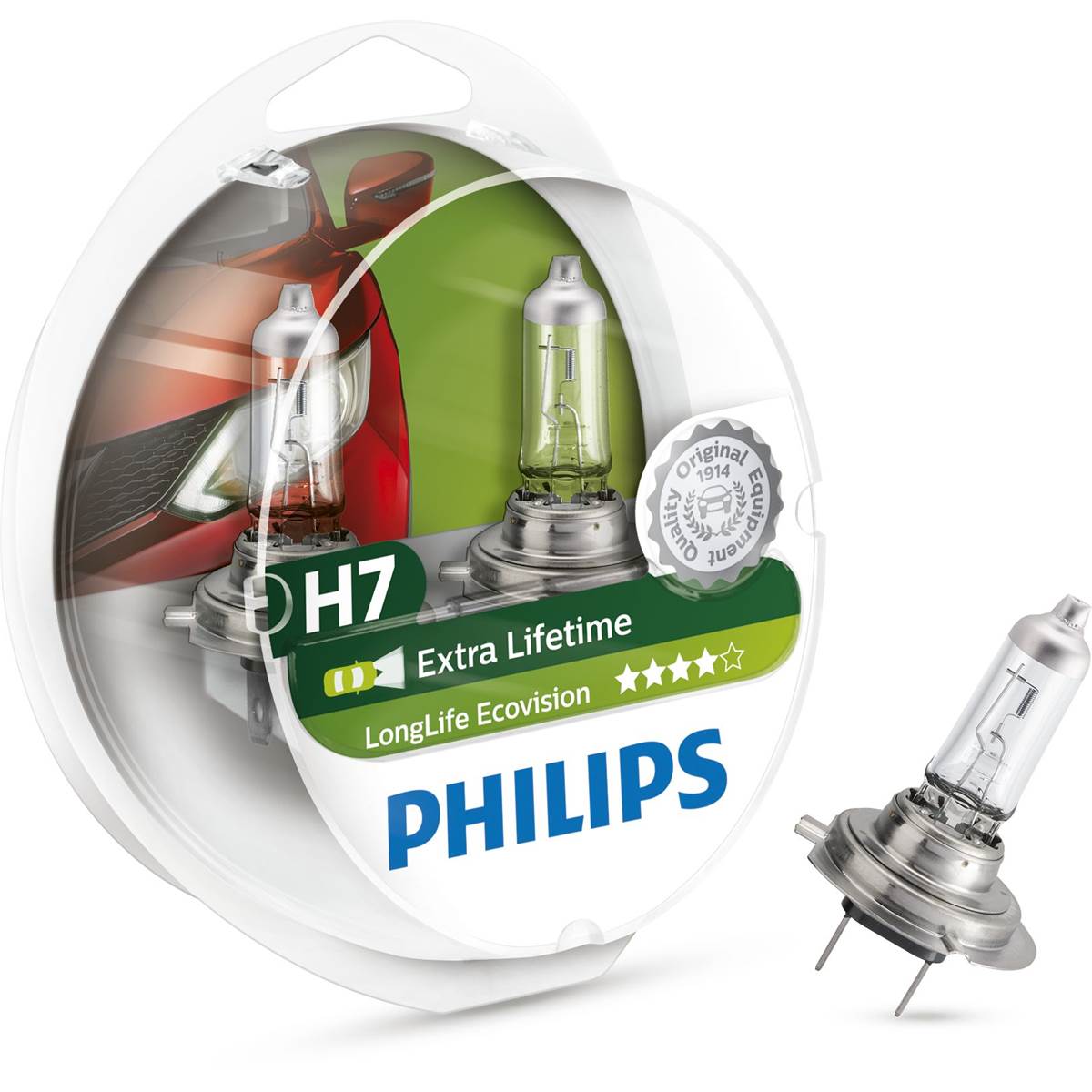 Ampoules (2 pièces) Philips Premium Long Life Eco Vision H7