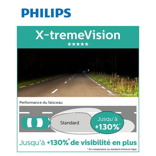 2 ampoules Philips premium X-treme Vision H7