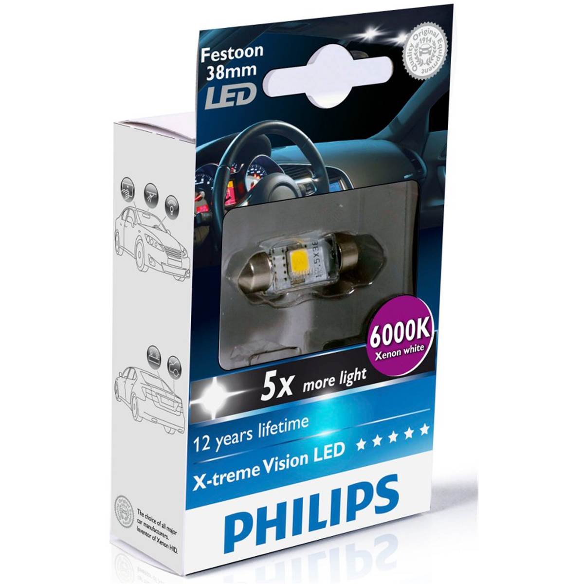 Ampoule Philips Premium Led 6000 K C5w